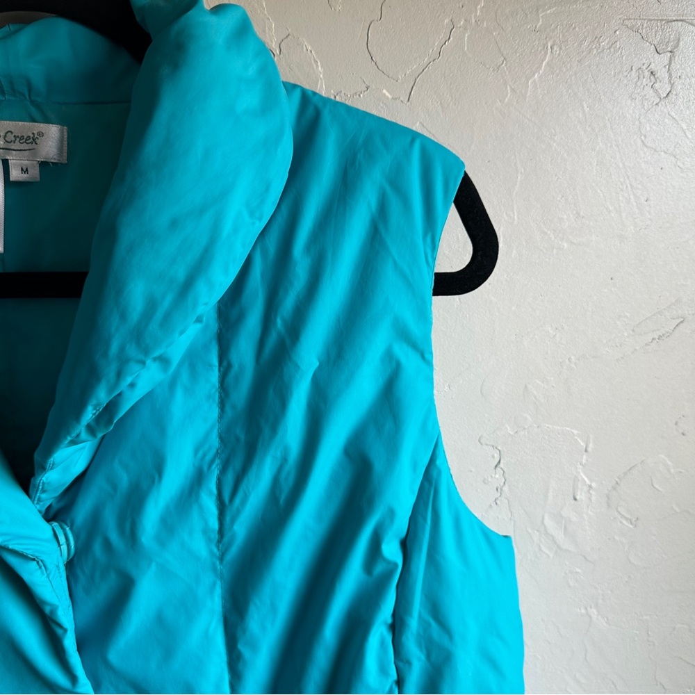 Coldwater Creek Down Puffer Vest Teal Blue Cozy Outdoor Layer Sz M - Picture 3 of 11